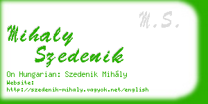 mihaly szedenik business card
