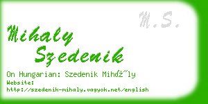 mihaly szedenik business card